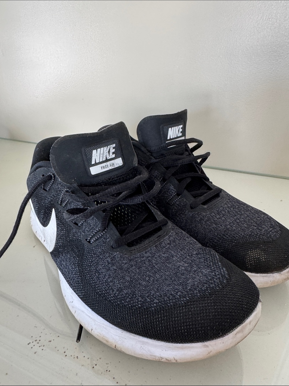 Nike Men’s Black and White Knit Training Shoes